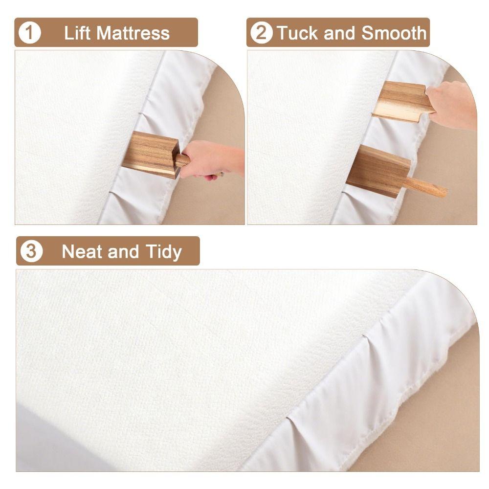 2 Pcs Set Effortless Lifting Mattress Lifter Wooden Bed Sheet Tool  for Changing Sheets