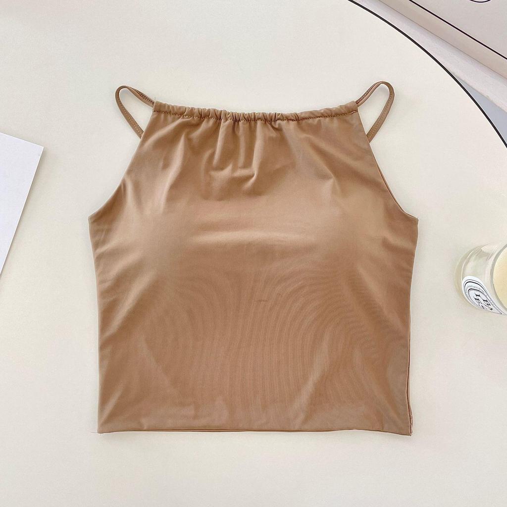 Ice Silk Strapless Camisole with Chest Pads – Women's Summer Inner & Outerwear, Backless Style