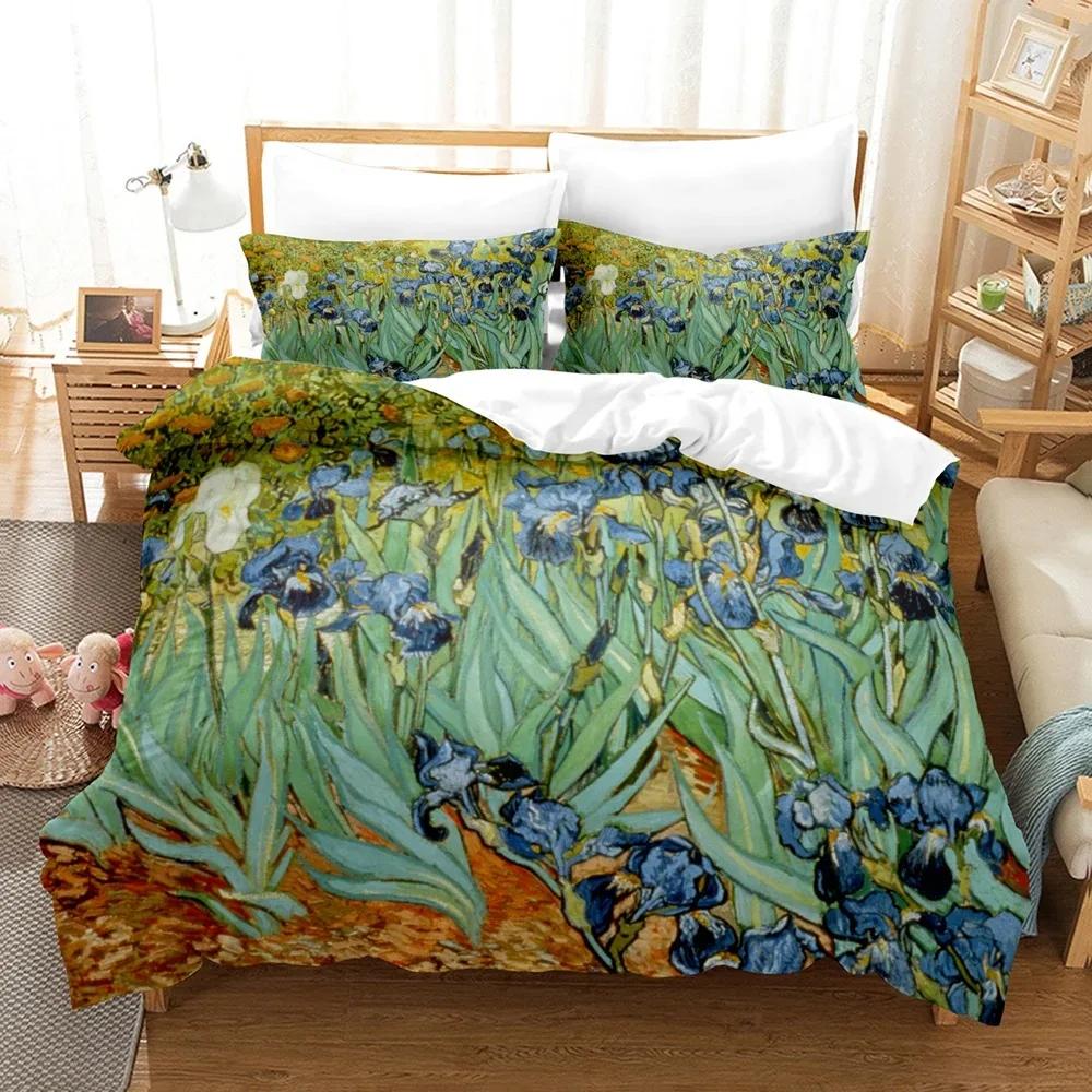 Комплект постільної білизни Ван Гога з картиною маслом Queen King Size Bedroom Decor Підодіяльник і наволочка Домашній текстиль