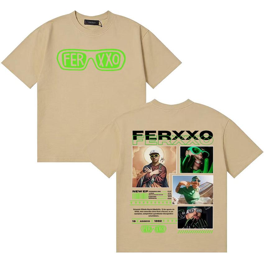 Ferxxo Reggaeton Pop Music Album 2025 Tshirt Unisex Women High Quality Summer T Shirt Teenagers Cotton Oversized Crewneck Tee Shirt