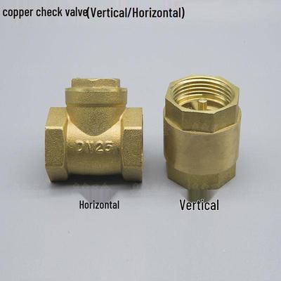 Brass Horizontal Lift Check Valve, Spring One-Way, Non-Return, Copper Stem, Sizes: 1/2", 3/4", 1", 2" (DN15-25)