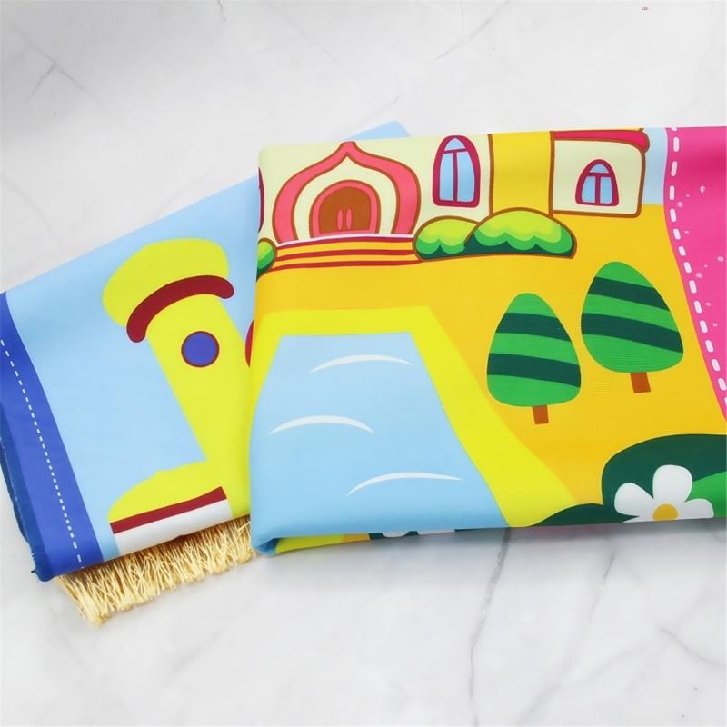 Cartoon Print Prayer Mat Worships Blanket Worship Floor Carpet Nonslip Soft Portable Travel Praying Rug Ramadans Gift