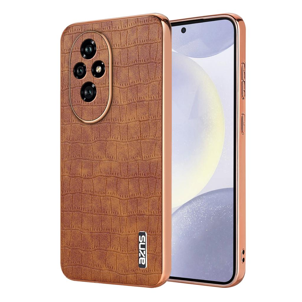 Luxury Crocodile Pattern Electroplating Design Leather Phone Case For Honor 200 Pro Back Cover For Honnor 100 90 Pro X50 Lite