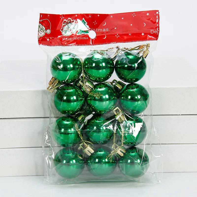 12pcs 3cm Christmas Ball Christmas Tree Ornament Hanging Pendant Glitter Baubles Balls Home Christmas Decoration New Year Gift