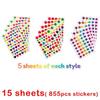171-1710Pcs Sparkly Holographic Star Heart Round Dot Stickers Glitter Foil Student Reward Behavior Chart Scrapbook Diy Decor De