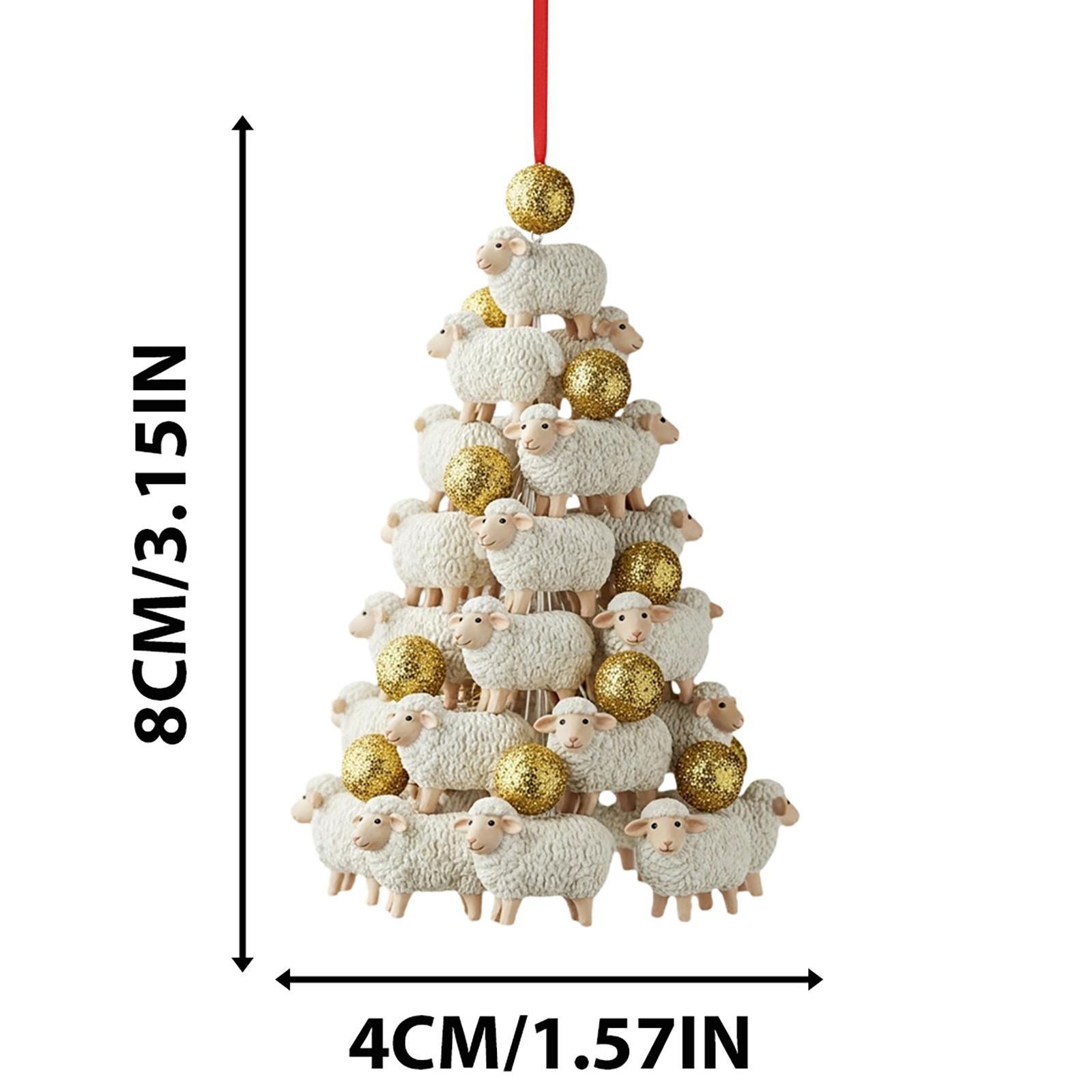 

Cartoon Animal Acrylic Crafts Cat Dog Lamb Chick Christmas Tree Design Festive Holiday Drop Ornament Decor Pendant 8*4cm