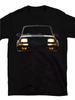 Retro R5 Turbo 80 Rally Car Graphic T-Shirt Black Racing T-Shirt Headlight Design Short Sleeve Ideal for Racing Enthusiasts