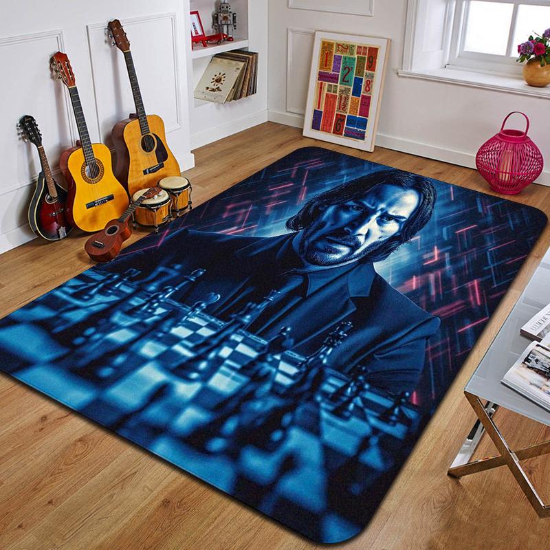 Tappeto stampato J-John Wick, tappetino da yoga alla moda, tappeto decorativo per camera da letto, soggiorno, bagno, tappetino decorativo per pavimento, regalo di compleanno