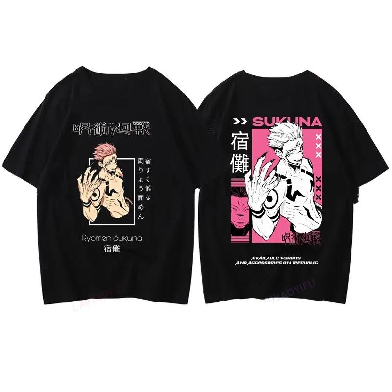 Men's summer Japanese anime character Satoru Gojo printed Harajuku street casual fashion T-shirt