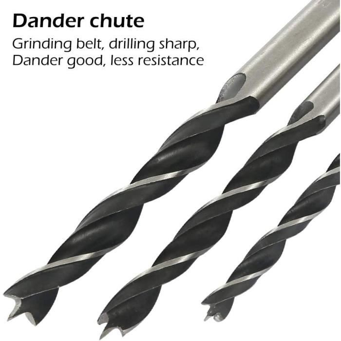 Jig for Inclined Drilling - Adapter 6/8/10mm - 3 Wood Drill Bits - 15 Degrees - Black