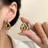 French High-End Twisted Stainless Steel Earrings - Simple, Luxurious, Colorfast Titanium Jewelry for Women.