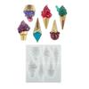 DIY Cute Ice Cream Shaped Pendants Silicone Mold Backpack Keychain Jewelry Hanging Charms Ornaments Casting Plaster Candle Mould