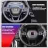 LUP1 Car Steering Wheel Emblem H-Sticker For Honda Civic Accord City CRV Jade Fit Odyssey Hybrid Red Black Blue Interior Modification