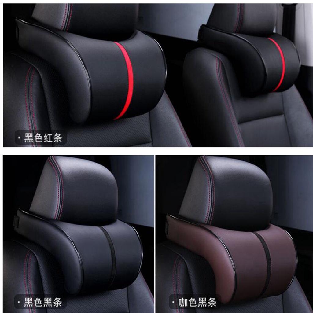 410g Adjustable Headrest Pad Adjustable PU Leather Seat Cushion Leather car pillow Car Neck Rest Pillow