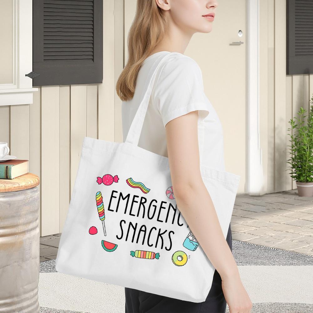 Emergency Snack Tote Bag. Trendy & spacious for trips, gifts & daily use. Stay snack-ready anywhere.