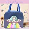 Pattern Astronaut Strawberry Cartoon Waterproof Portable Insulated Bag Lunch