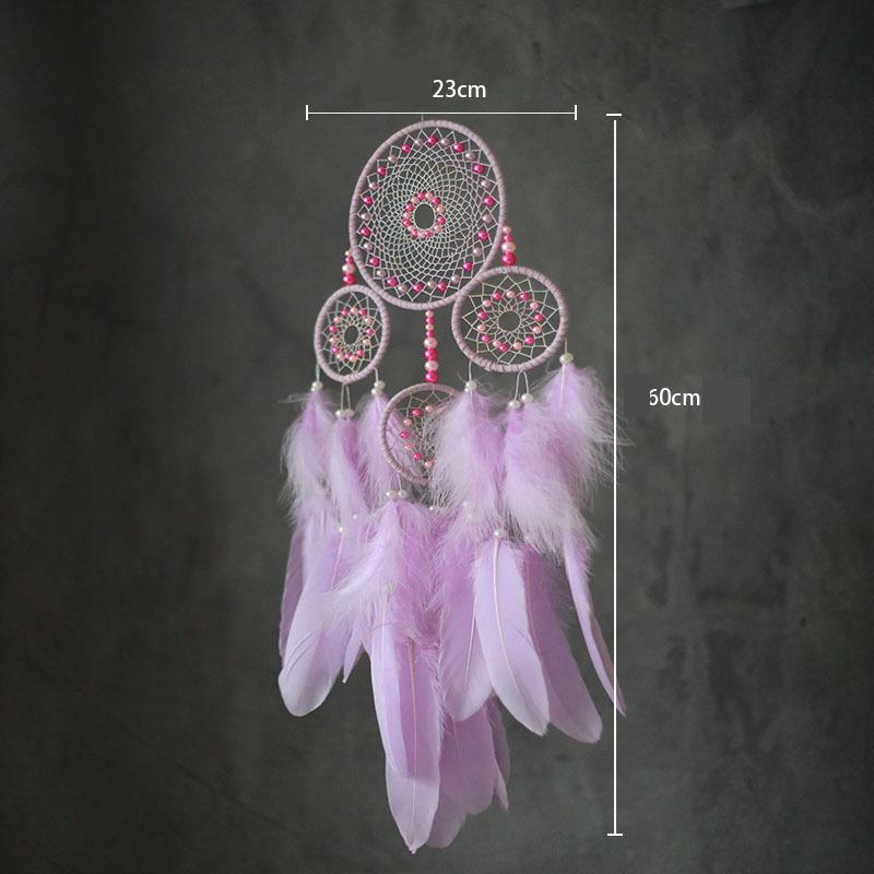 Green Feathers Dream Catcher Large Window Hangings Handmade Wind Chimes Bedroom Decorations For Girls Birthday Gifts