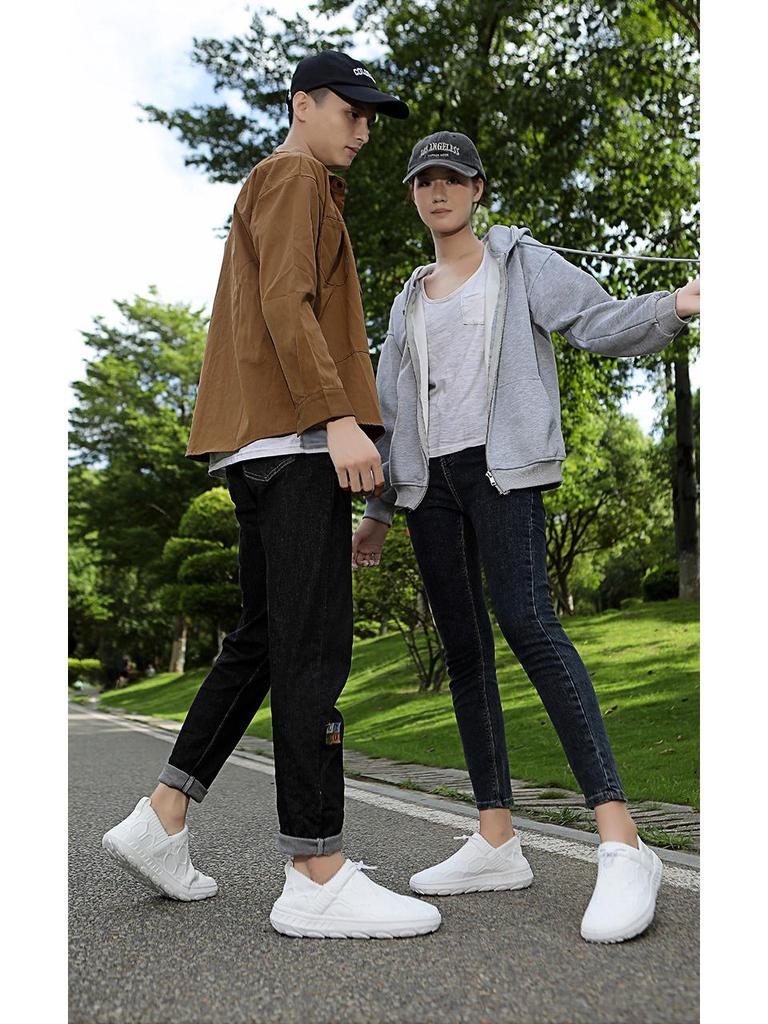 2025 Cross-Border Fly-Knit Barefoot Casual Shoes: Breathable, Comfortable, Soft Sole, Fashionable for Walking & Hiking Couples.