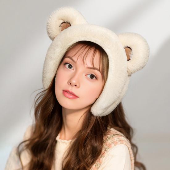 Winter Earmuffs Bear Ear Decor Thickened Plush Ear Warmers Enlarged Snow Day Earmuffs Thermal Insulation Earmuffs