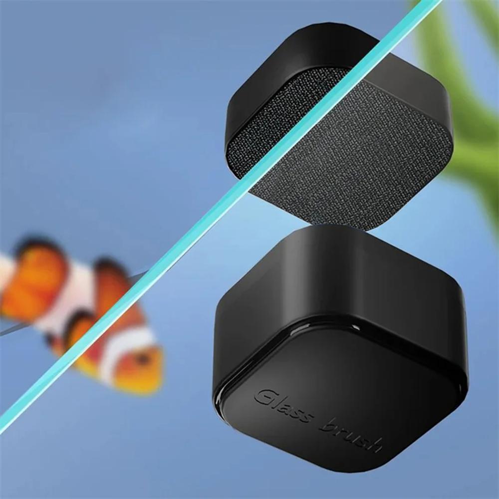 1 Stück Magnetischer Aquarienglasreiniger Bürste, Mini Quadratischer Kunststoff Algenkratzer für Fischbecken Wartung Geeignet für Verschiedene Fische