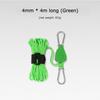 4mm 4m Rope Stopper Tightener Reflective Nylon Pulley Tensioner with Carabiner Awning Wind Rope Tensioner Adjustable for Camping
