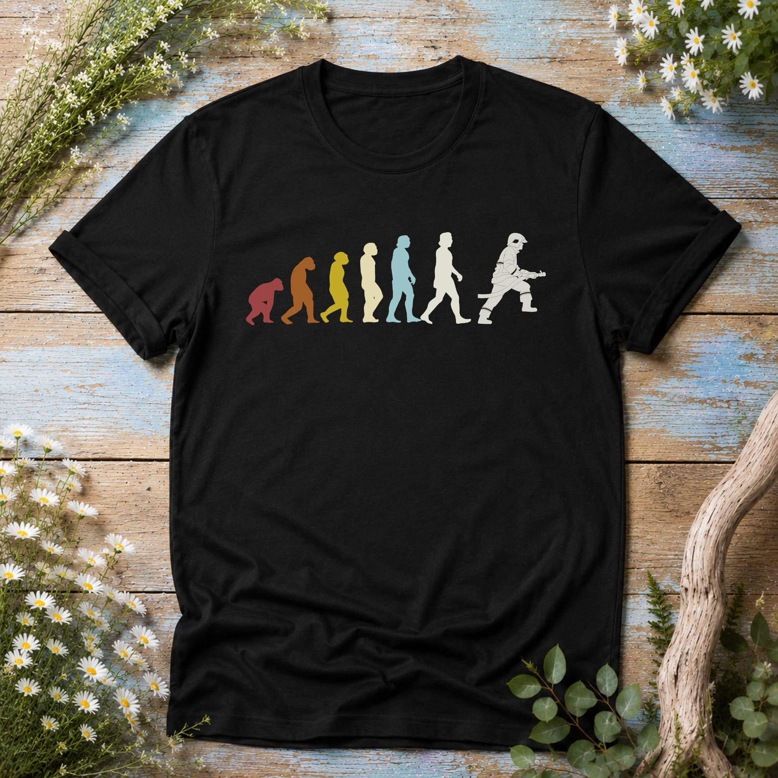 Firefighter Retro Evolution T-Shirt for Firefighters - Premium T-Shirt M