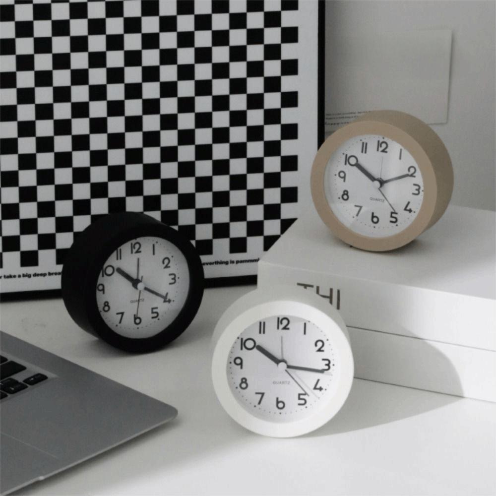 Retro Desk Clock Non-Ticking Electronic Clock Wake-up Artifact Silent Alarm Clock  Bedside Use
