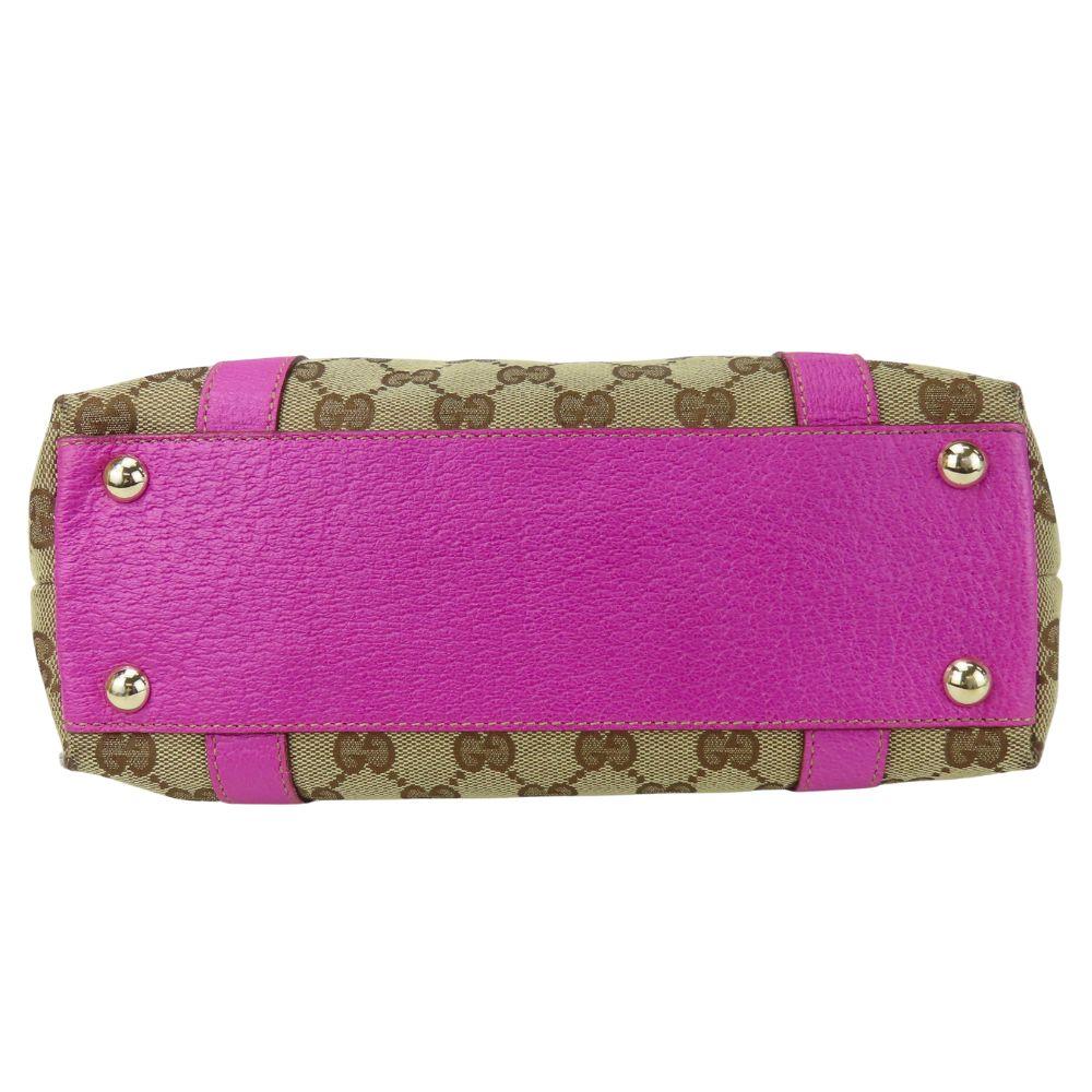 Used GUCCI Handbag 141471 GG canvas/leather Purple beige mini