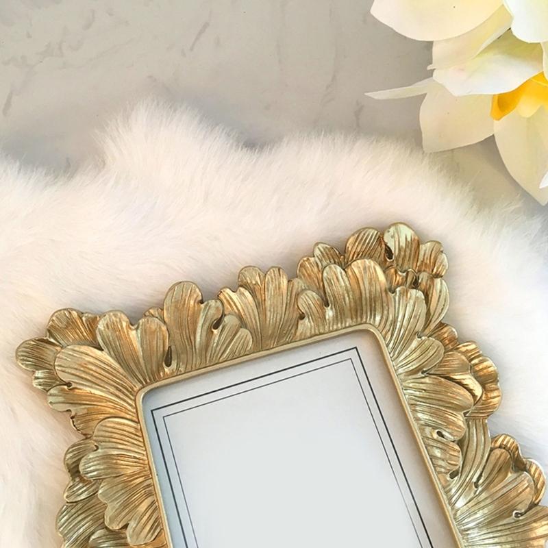 Antiek Sierlijk Rechthoekig Fotolijstje voor Tafelblad Wanddisplay, Retro Fotolijst, Decoratief Fotolijst Huisdecoratie