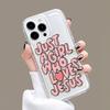 Simple English love iPhone15 mobile phone case 14promax Apple 13 transparent 12 airbag 11 anti-drop 16 sets