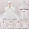 Girls' White Lace Christening Gown - First Birthday Princess Dress