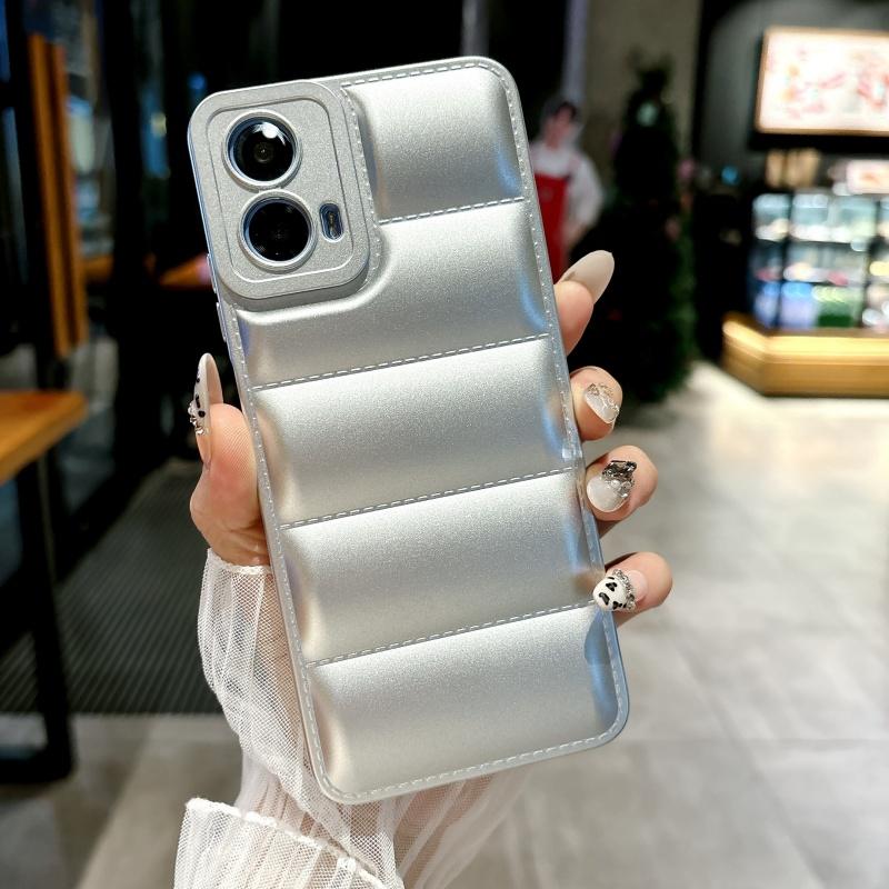 

Soft Down Jacket Case For For Motorola Moto G 5G G13 G23 G53 G73 G84 G54 Power Edge 30 40 Neo E30 E40 X40 Pro Candy Cover Motorola Moto G53 серебряный