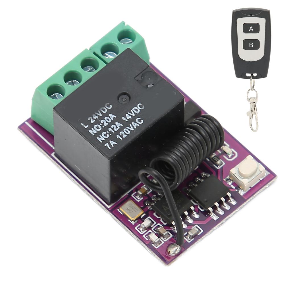 Remote Control Relay Switch 20A Mini Relay Wireless Switch for Electrical Equipment Household Appliances