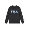 Fila X V&A Morgan Series Floral And Bird Pattern Crew Neck Pullover Casual Knit American Sweatshirt Men Sweatshirt Black F11M418201F-BK