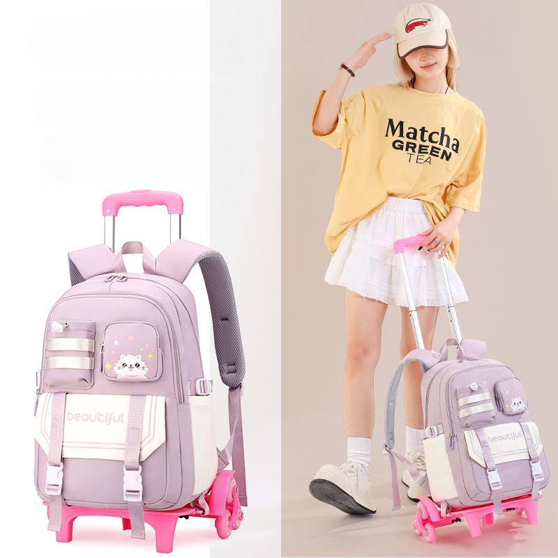 Children'S Backpack School Bag For Girls School Wheeled Backpack Kids Travel Luggage Trolley Bags School Backpack With Wheels