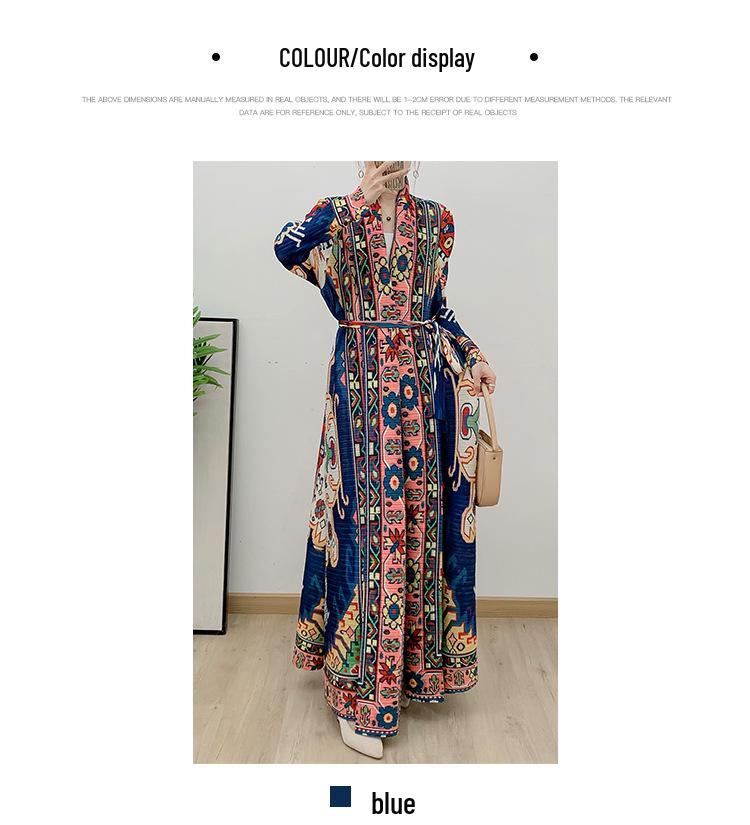 Autumn Women's Casual Long Sleeve Print Dress with Elastic Waist and Large Swing Skirt