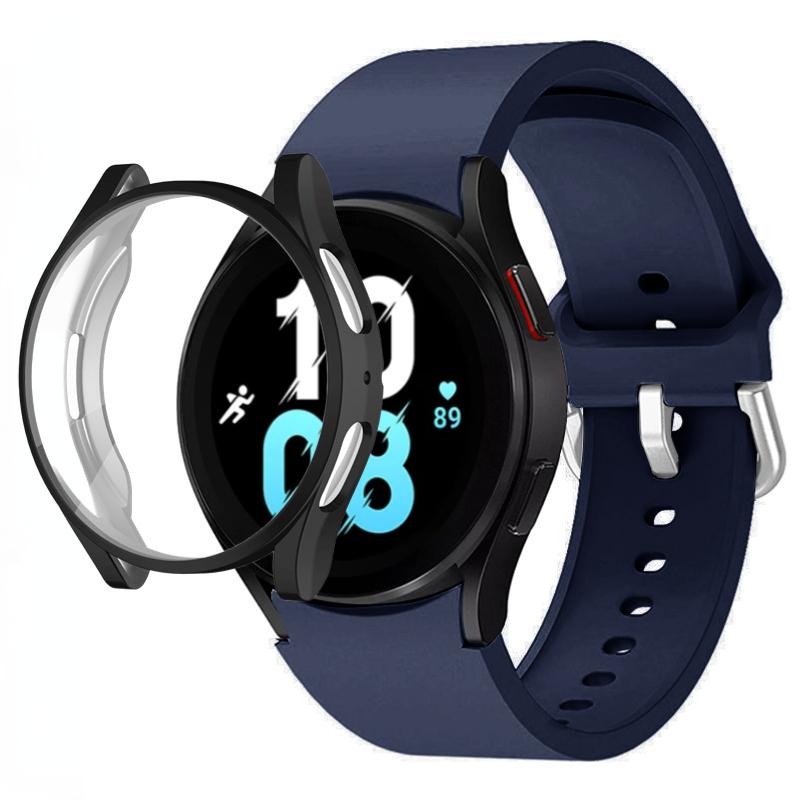 Silicone Strap+TPU Case for Samsung Galaxy Watch 5 44mm 40mm/4 44mm 40mm Sport Wristband for Samsung Watch 5/4 Protective Shell
