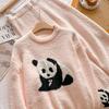 Winter Dickes Plüsch Nachtwäsche Zweiteiliges Set Damen Süß Niedlich Cartoon Panda Pyjama Flanell Fleece Loungewear Pijamas Homewear