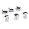 6Pcs Through Body String Mounting Ferrules Replacement For Electric Guitar Bass (Silver)