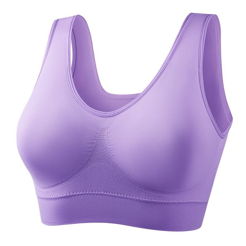 Plus Size One-Piece Seamless Sports Bra, Wireless Removable Pads Thin Running Yoga Athletic Underwear for Women