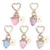 Cute Strawberry Bag Pendant Keychain Kawaii Heart Flower Daisy Key Chain for Women Girs Bag Purse Pendant Accessories Gift
