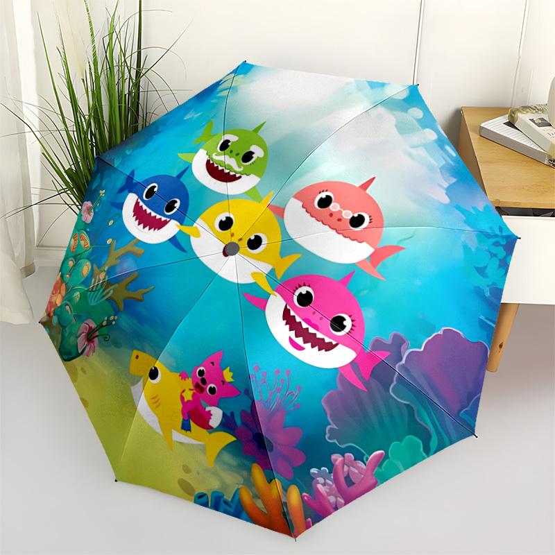 1pc Shark, Ocean Adventure Automatic Umbrella - Automatic Opening And Closing, Sturdy Iron Frame, Portable Folding Design yy251018157