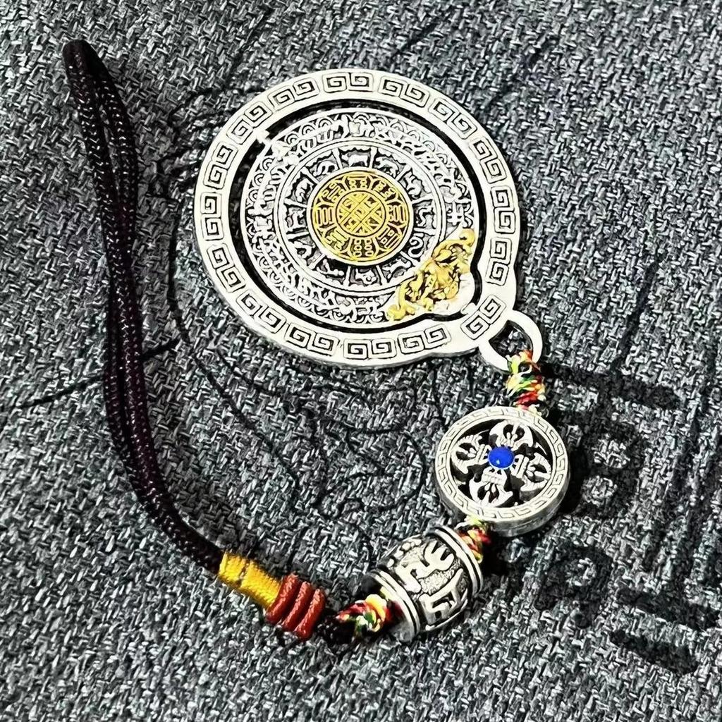 Collana Zen Cool Jiugong Bagua Girevole Tag Vita Ciondolo Portafortuna