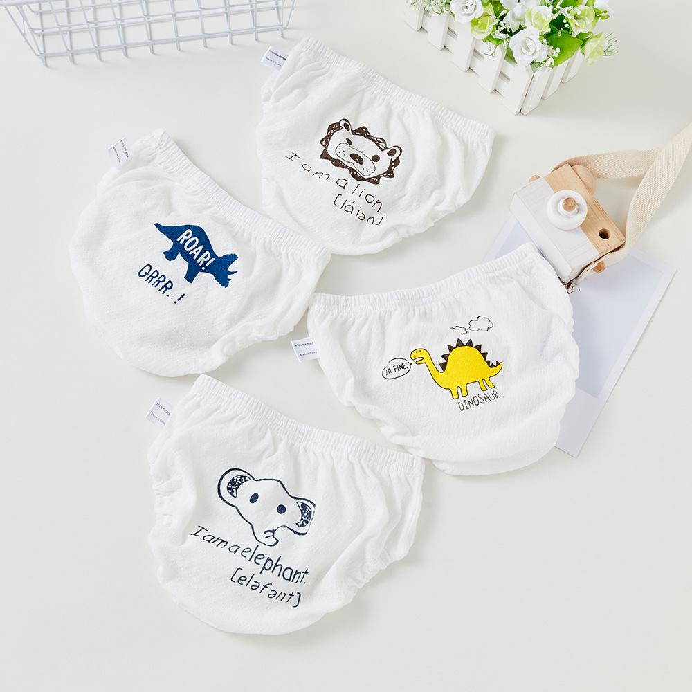 Kinderunterwäsche aus 100 % Baumwolle: Atmungsaktive Dreiecks-PP-Hose für Jungen und Mädchen, 4er-Pack