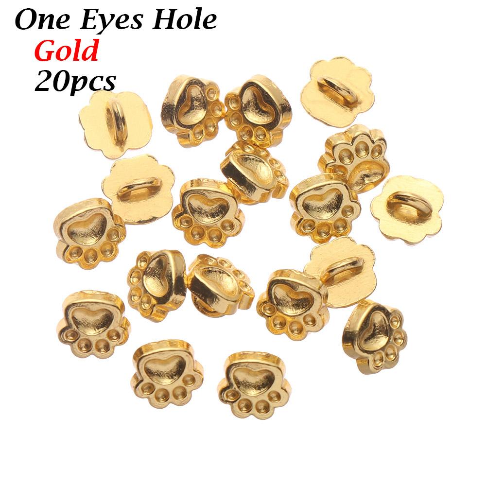 20pcs 5mm Mini Buttons DIY Doll Clothes Metal Buckle Bear Foot Style Buckles for 1/6 Doll Clothing Sewing Accessories