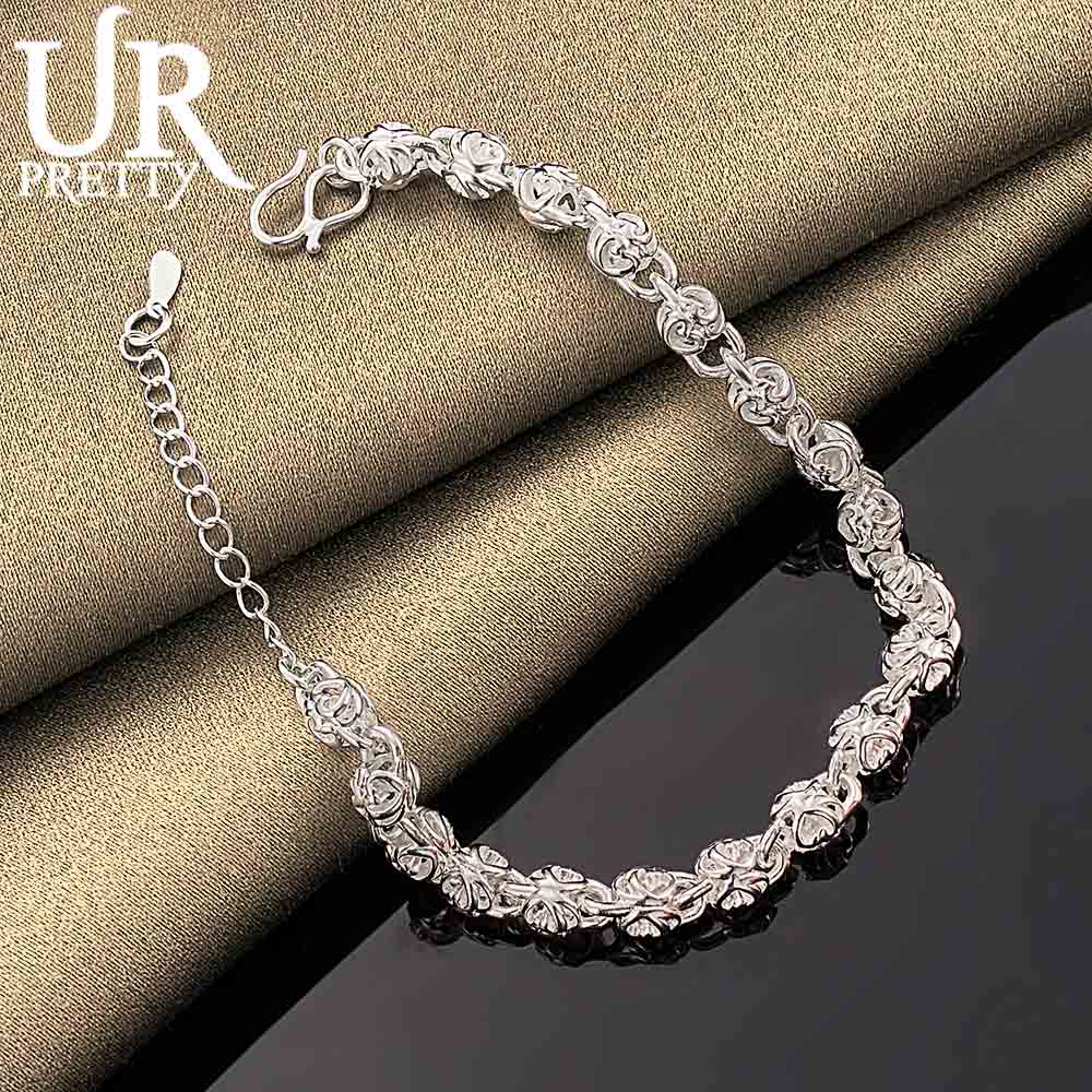 925 Sterling Silver Faucet Chain Bracelet Fashion Wedding Jewelry
