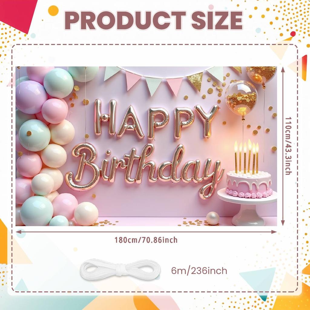 Happy Celebration Display Gold Gray Balloons Birthday Event Backdrop Birthday Party Backdrop Festive Party Decoration Banner