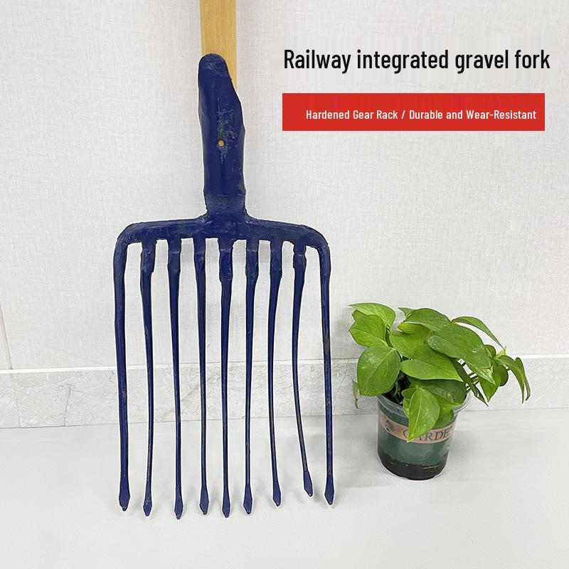 Heavy-Duty Multi-Tooth Agricultural Fork for Ballast, Coal, Cinder, and Manure