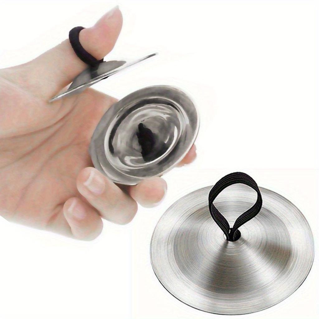 1 Pair Silver Finger Cymbals - Traditional Middle Eastern Hand Drum Dance Props | Belly Dance Accessories for Performers ZSY