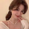 French Retro Opal Pearl Necklace Women's Light Luxury Niche Collarbone Chain Neck Chain